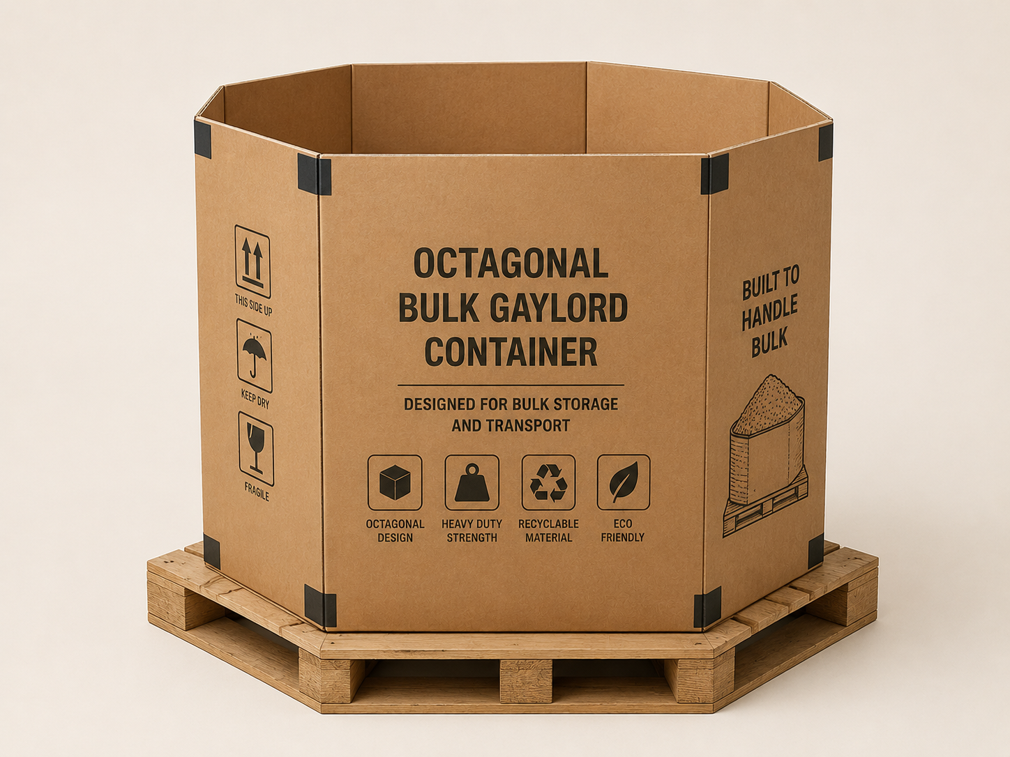 Octagonal Bulk Gaylord Container
