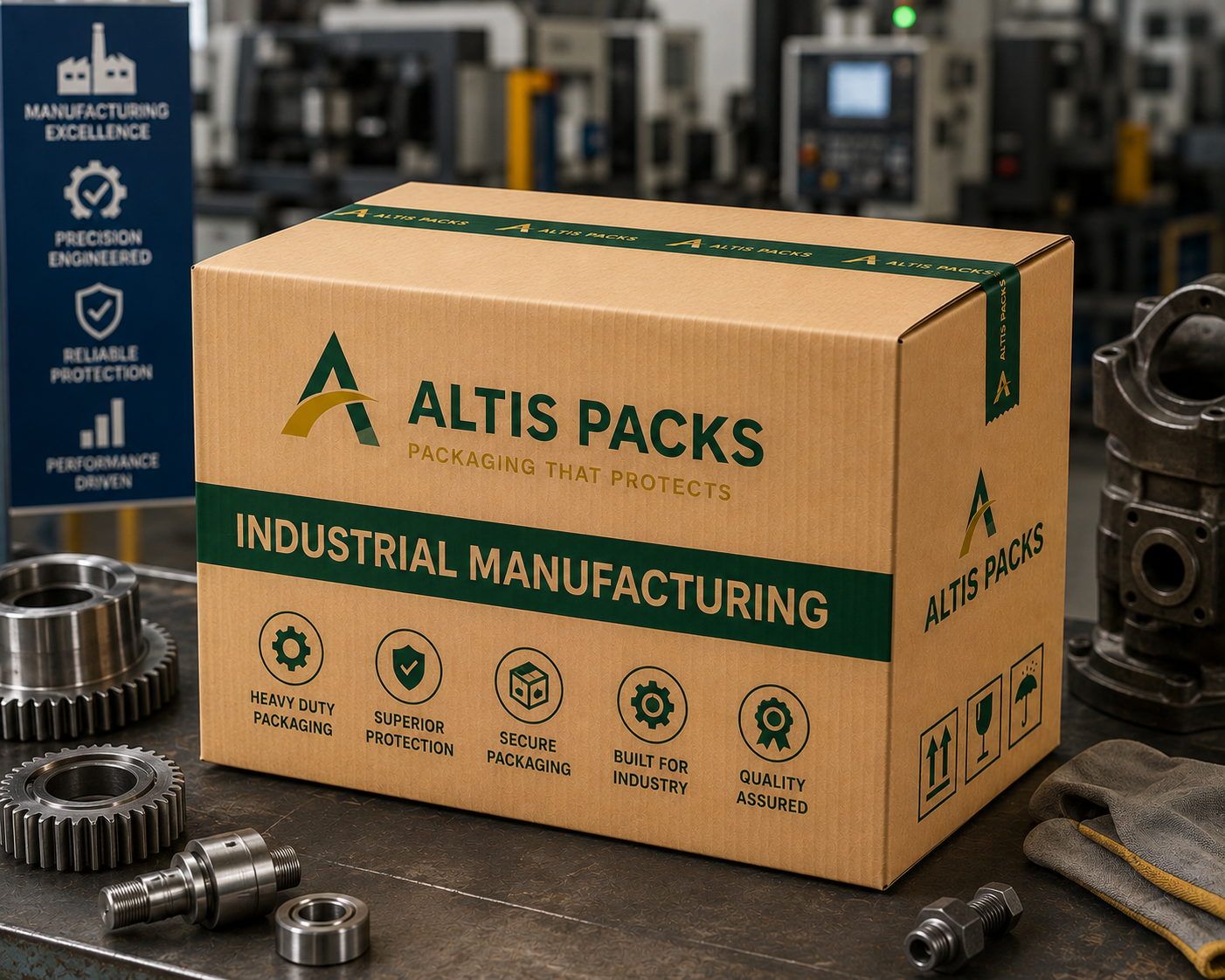 Industrial manufacturing packaging
